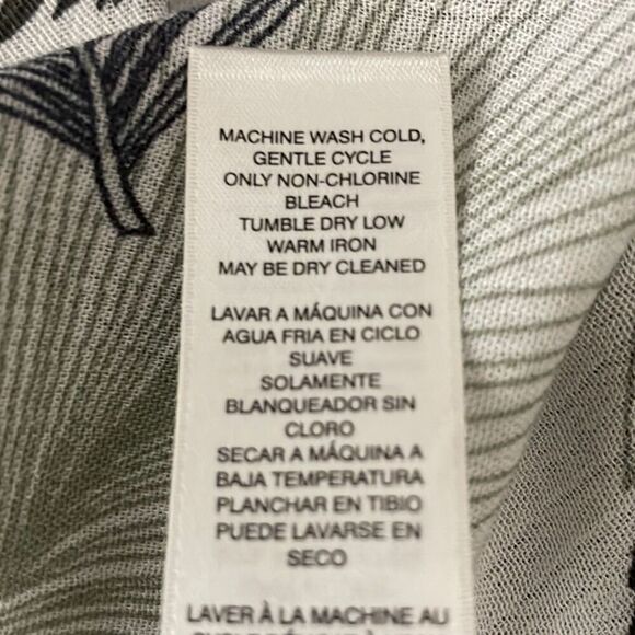 Chico's Palm Leaf Print Blouson Scarf Top S/M - Picture 14 of 14